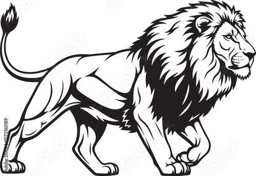 Lion Animal black silhouette vector