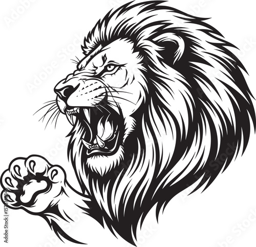 Lion Animal black silhouette vector