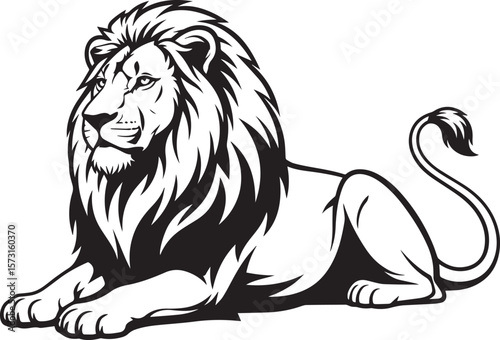Lion Animal black silhouette vector