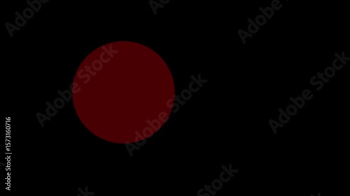 Glossy Round Japan Flag Button Icon with Red Circle on Black Background 3D Vector Illustration with Alpha Matte Design