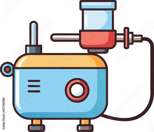 mini airbrush compressor machine with wire simple vector