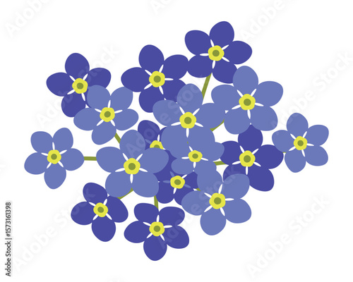 Blue Forget Me Not Flowers Bouquet Illustration forget me nots