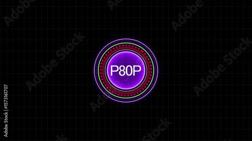 Vector illustration of a red neon sign icon and web button on a black background for business internet shop sale
