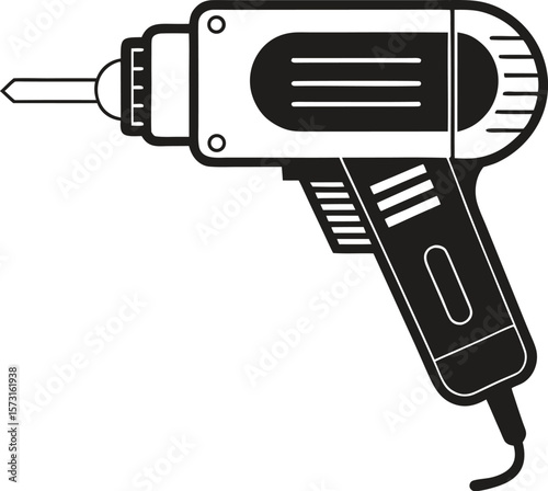 minimal black line vector of oscillating multi tool