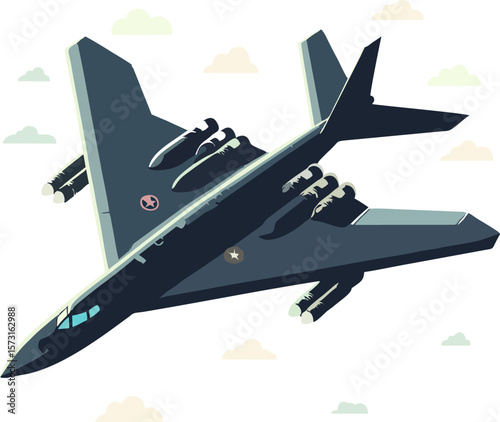 Top View B2 Bomber Jet – Vector Aircraft