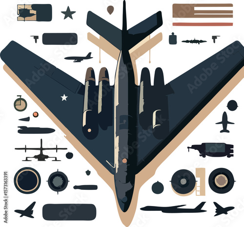 Modern Warplane Vector – B2 Stealth Bomber