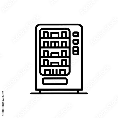 Vending Machine Icon Isolated Minimalist Outline Style Design Symbol