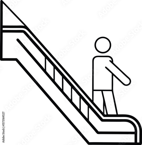 escalator down icon, vector symbol for accessibility and public transport
