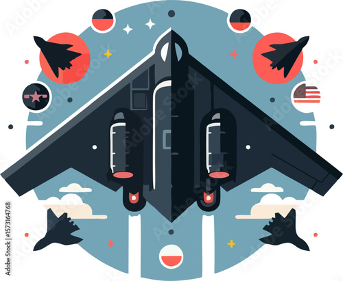 B2 Aircraft Vector – Military Stealth Design