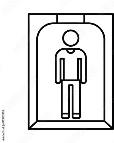 security scanner icon, safety and inspection vector symbol