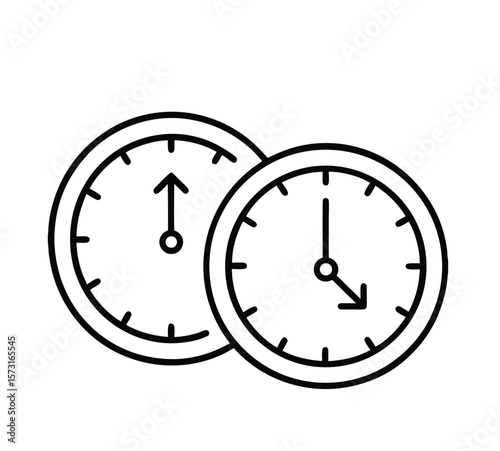 time difference icon, global time zone vector symbol