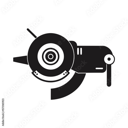 modern angle grinder tool in minimalist silhouette style