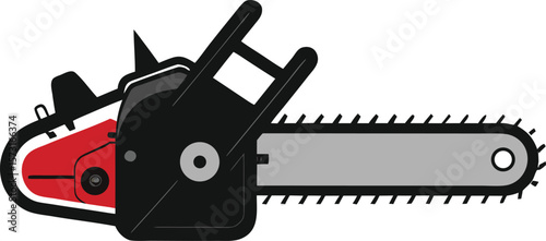 modern cordless electric chainsaw with sharp teeth vector