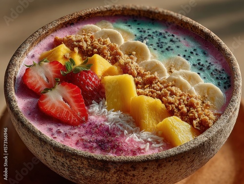 Colorful Fruit Smoothie Bowl