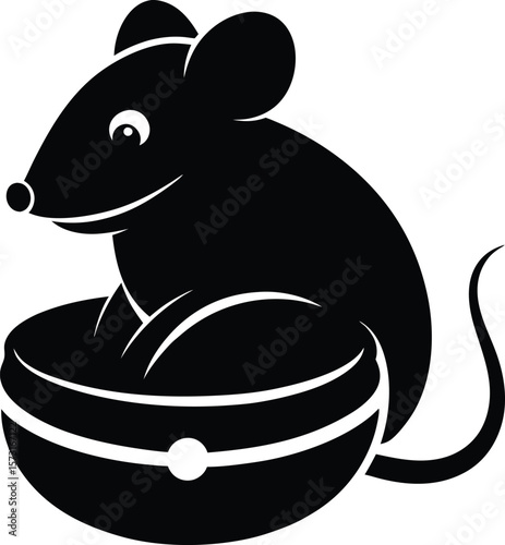 mouse sander compact shape black silhouette vector