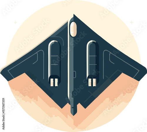 Futuristic Jet Vector – B2 Bomber Silhouette