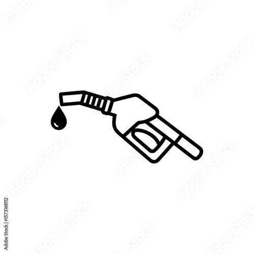 Gas Nozzle Icon Design Fuel Dispenser Automotive Filling Station Equipment Vehicle Service and Transportation