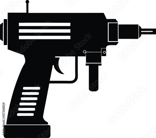 nail gun silhouette with visible magazine and barrel black