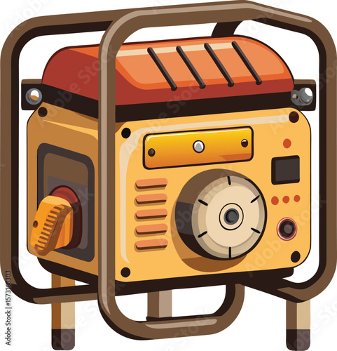old fashioned crank style portable generator retro vector