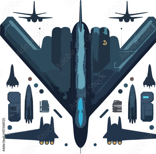 High-Tech Military Plane – B2 Bomber Vector