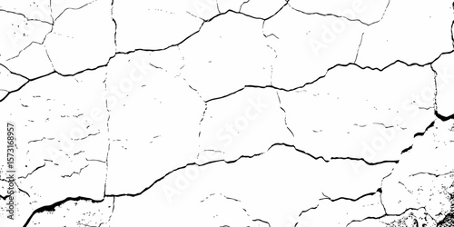 white textured wall with cracks and brick foundation, creating a distressed and some dark spots, textured appearance. it looks aged