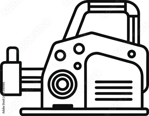 outline icon of compact cordless power planer
