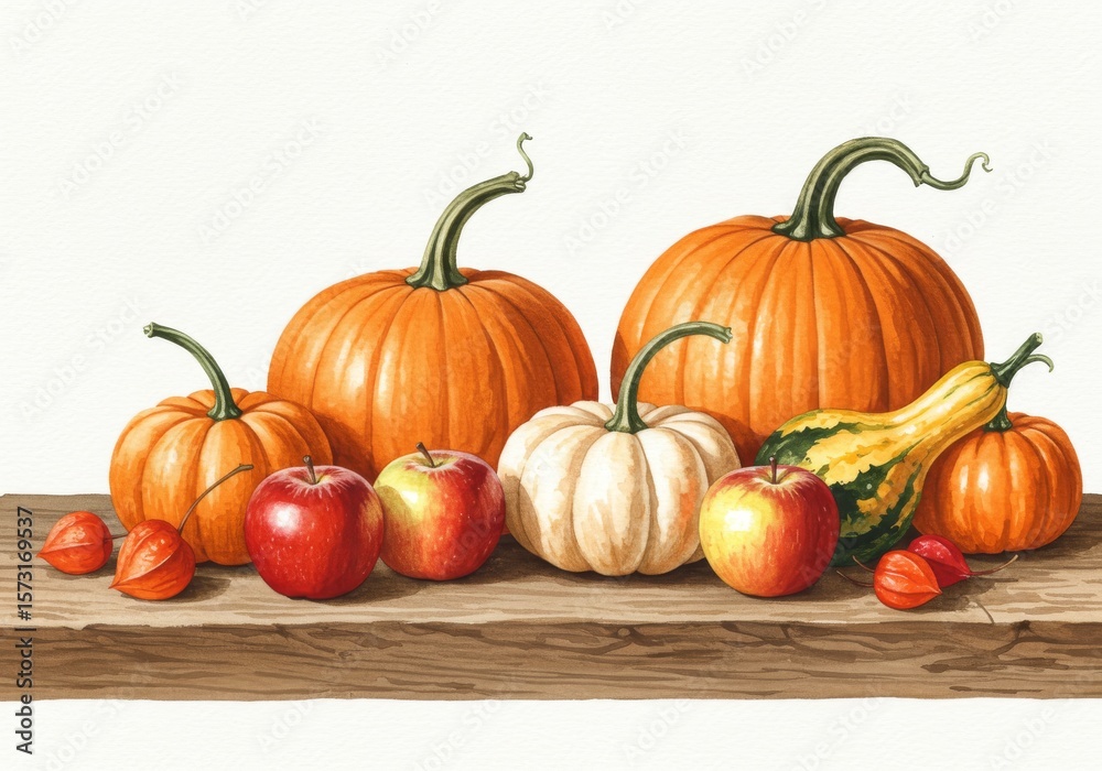 Rustic Farmhouse Autumn Harvest Still Life - A charming autumn harvest scene featuring pumpkins, apples, gourds, and physalis, symbolizing abundance, fall, harvest, Thanksgiving, and rustic charm Rustic Farmhouse Autumn Harvest Still Life - A charming autumn harvest scene featuring pumpkins, apples, gourds, and physalis, symbolizing abundance, fall, harvest, Thanksgiving, and rustic charm