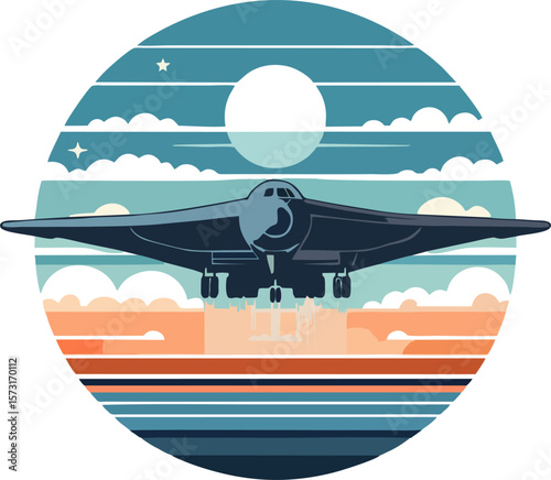 Strategic Bomber Jet – B2 Vector Design