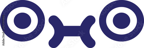 cute staring face icon in bright neon color