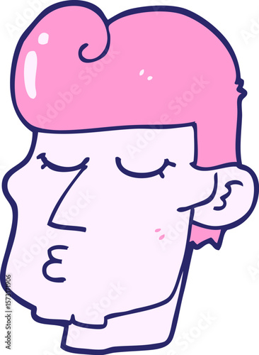 cartoon handsome man in bright neon color