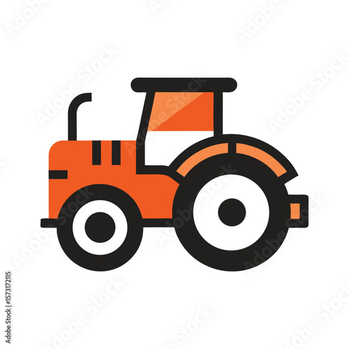 Powerful Orange Farm Tractor for Agriculture and Farming