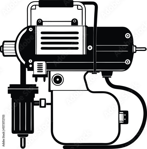 pneumatic nailer with air compressor connection black