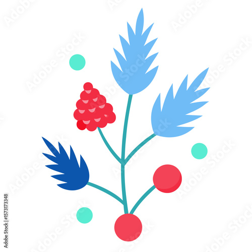 vector illustration of a branch with berries