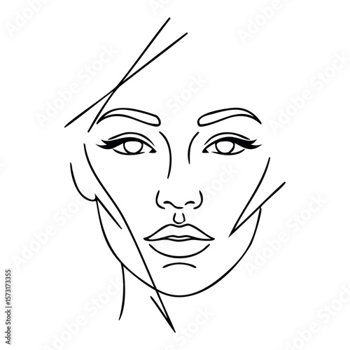 
black linear portrait of woman face