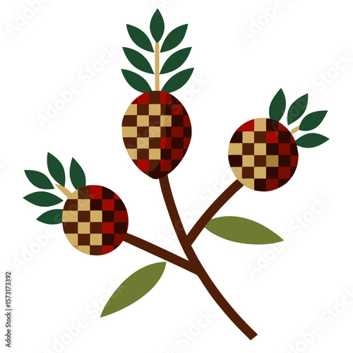 vector illustration of rowan berries