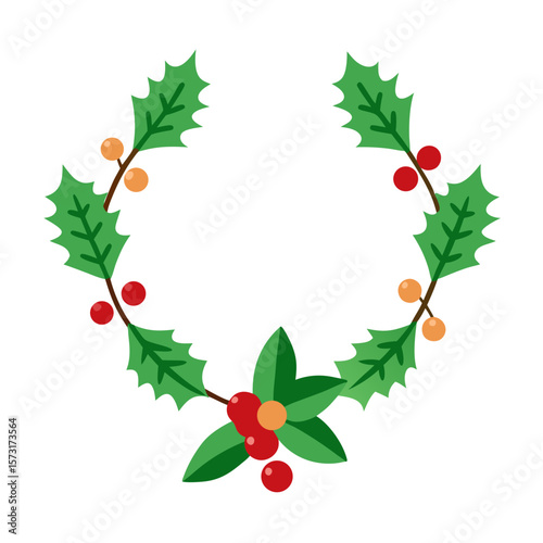 christmas holly wreath