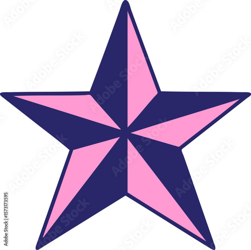 tattoo in traditional style of a star in bright neon color