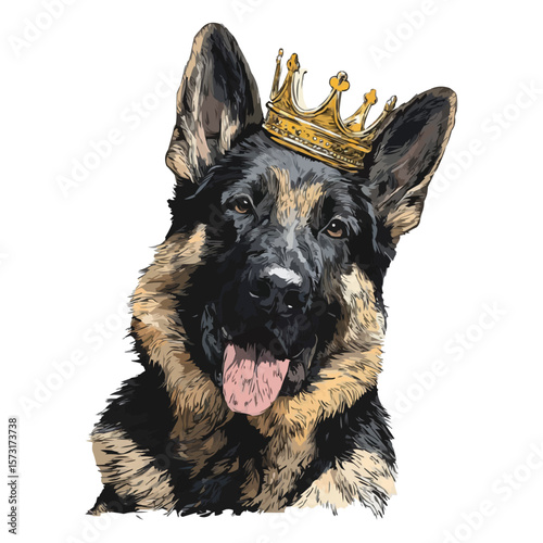 German Shepherd Illustration – Brave and Loyal Protector