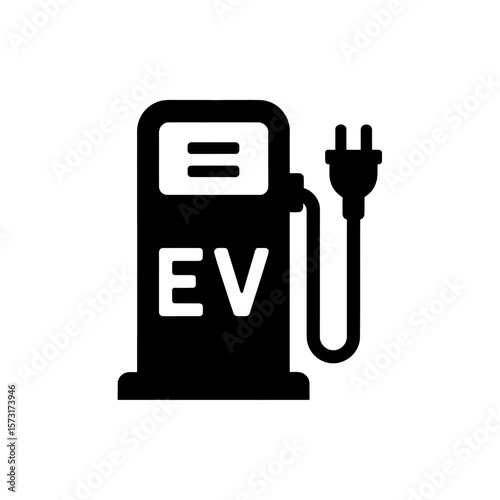 Electric Vehicle Charging Station Icon Clean Energy for Eco Friendly Transportation and Sustainable Future