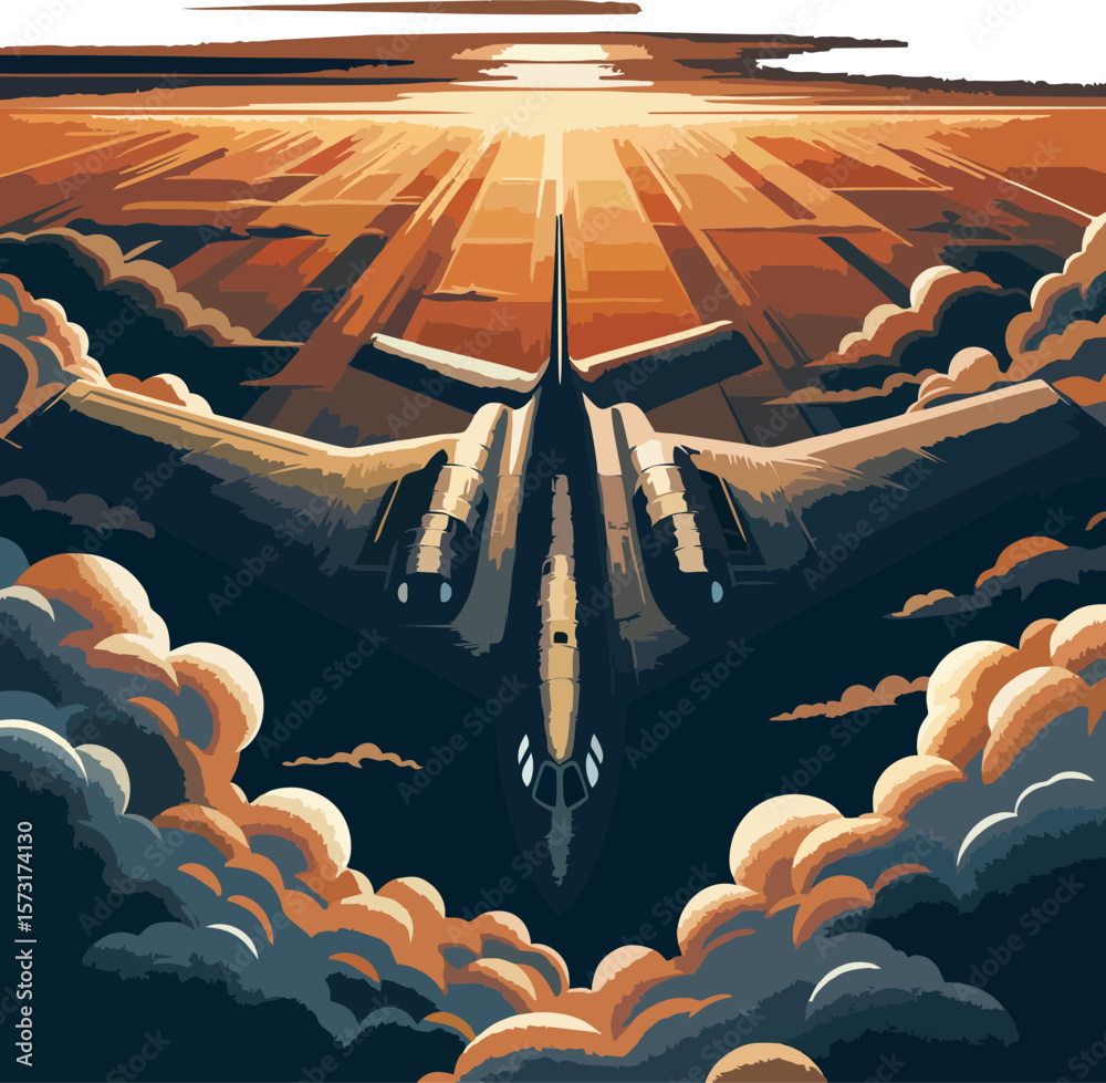 Fototapeta premium USAF B2 Spirit – Vector Stealth Bomber