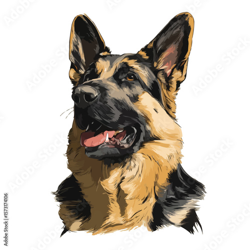 German Shepherd Front View – Bold and Watchful