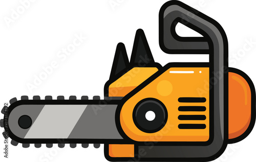powerful electric chainsaw with safety guard black vector