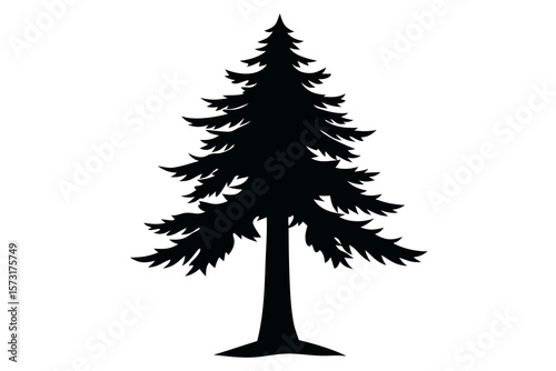 Evergreen Pine Tree Silhouettes – Black Vector Forest Trees Collection Isolated on White Background