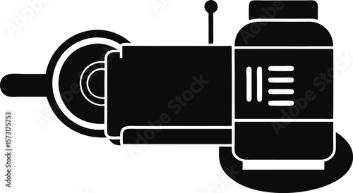 power sander top down view black silhouette vector