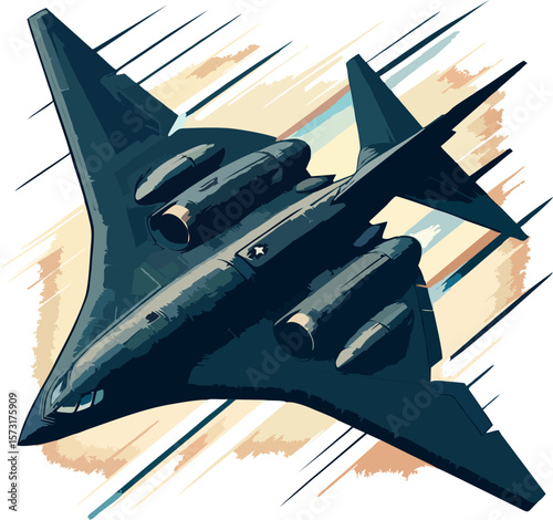 Low Poly B2 Bomber Vector – Flat Military Jet