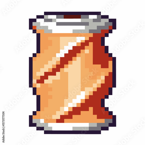 Pixel art spool of thread isolated on white sewing, crafting supply illustration, retro needlework, textile tool icon