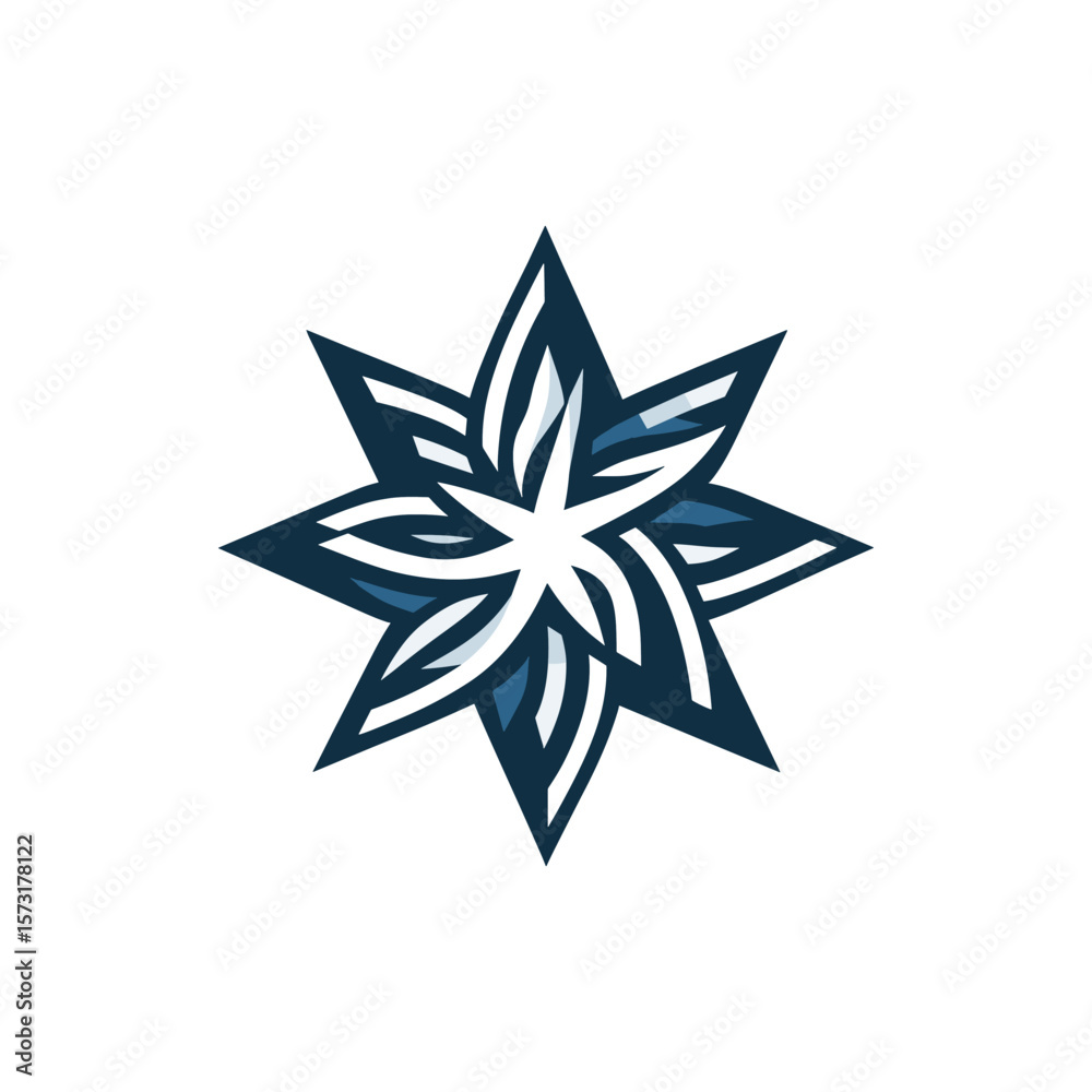 Obraz premium Abstract geometric star design with intricate patterns, suitable for modern branding or decor