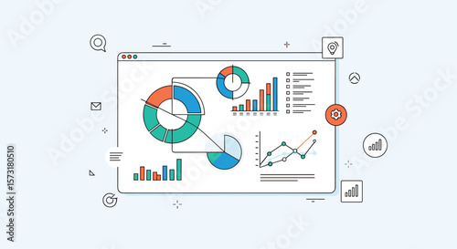 Illustrating Visualizations of Financial Charts and Graphs for Business Analytics and Data Presentation