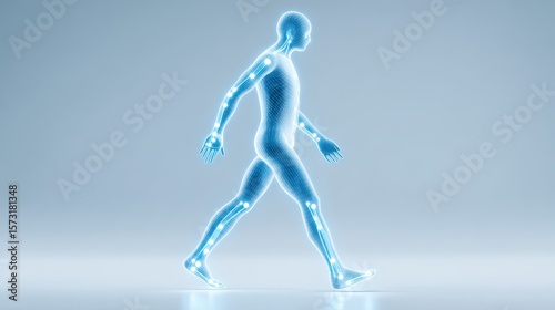 Human Anatomy 3D Model: Walking Man, Medical Visualization