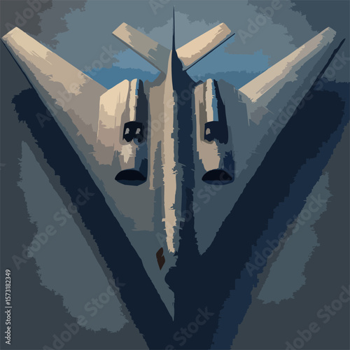 Stealth Warplane Clipart – B2 Vector Art